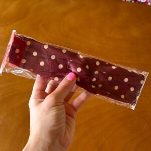 Red polka dot headband
